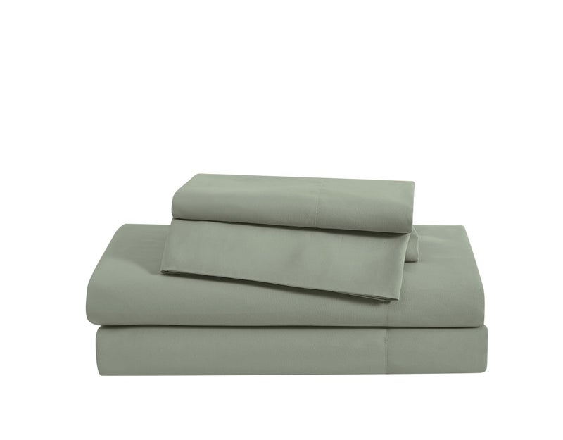 TRULY SOFT Everyday Sheet Set Green Polyester 4-Piece Queen Sheet Set, Solid Color Themed, Adult Bedding, Oeko-TEX Certified - Image 2